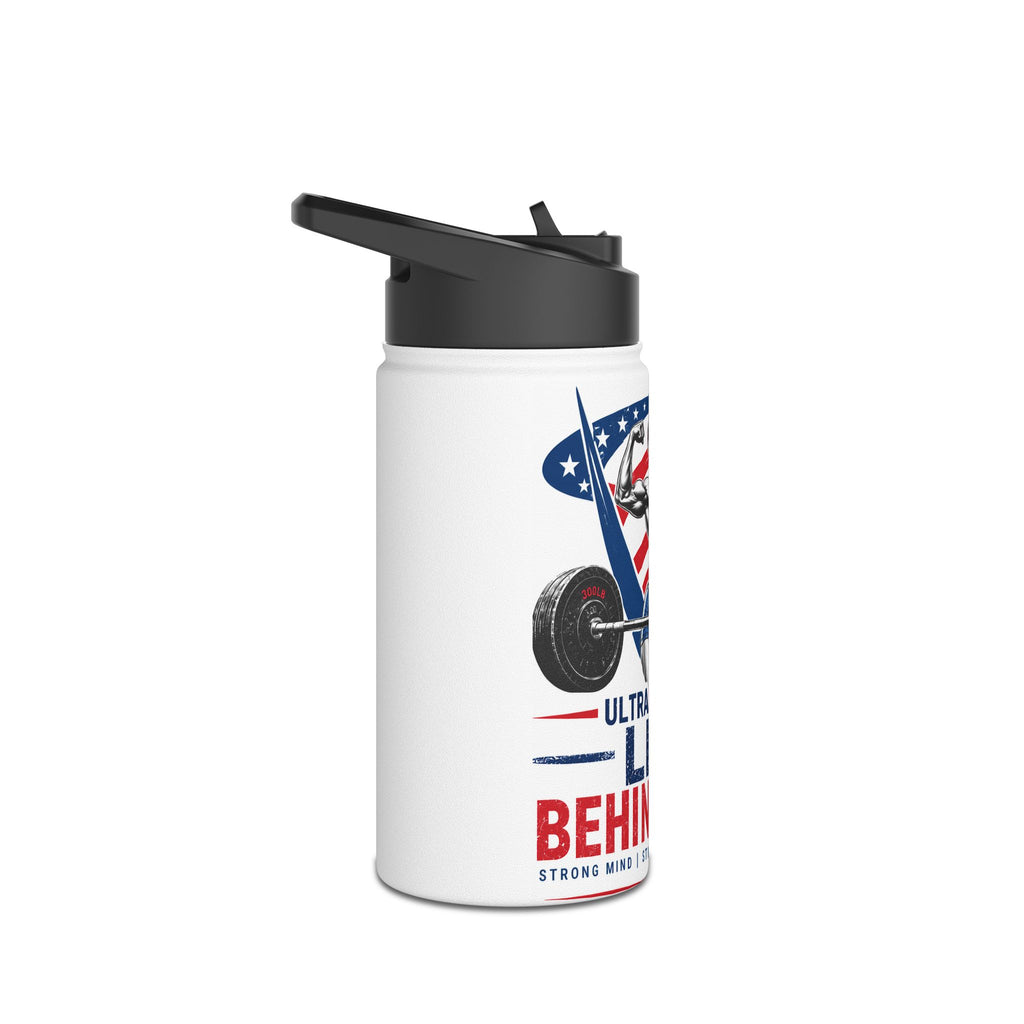 Stainless Steel Water Bottle — "Life Behind Bars" Strength Weightlifting Design