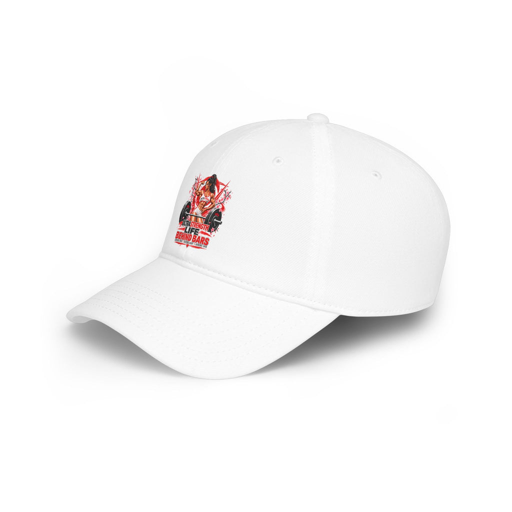 Low Profile Baseball Cap — 'Behind Bars' Biker Pin-Up Graphic Hat
