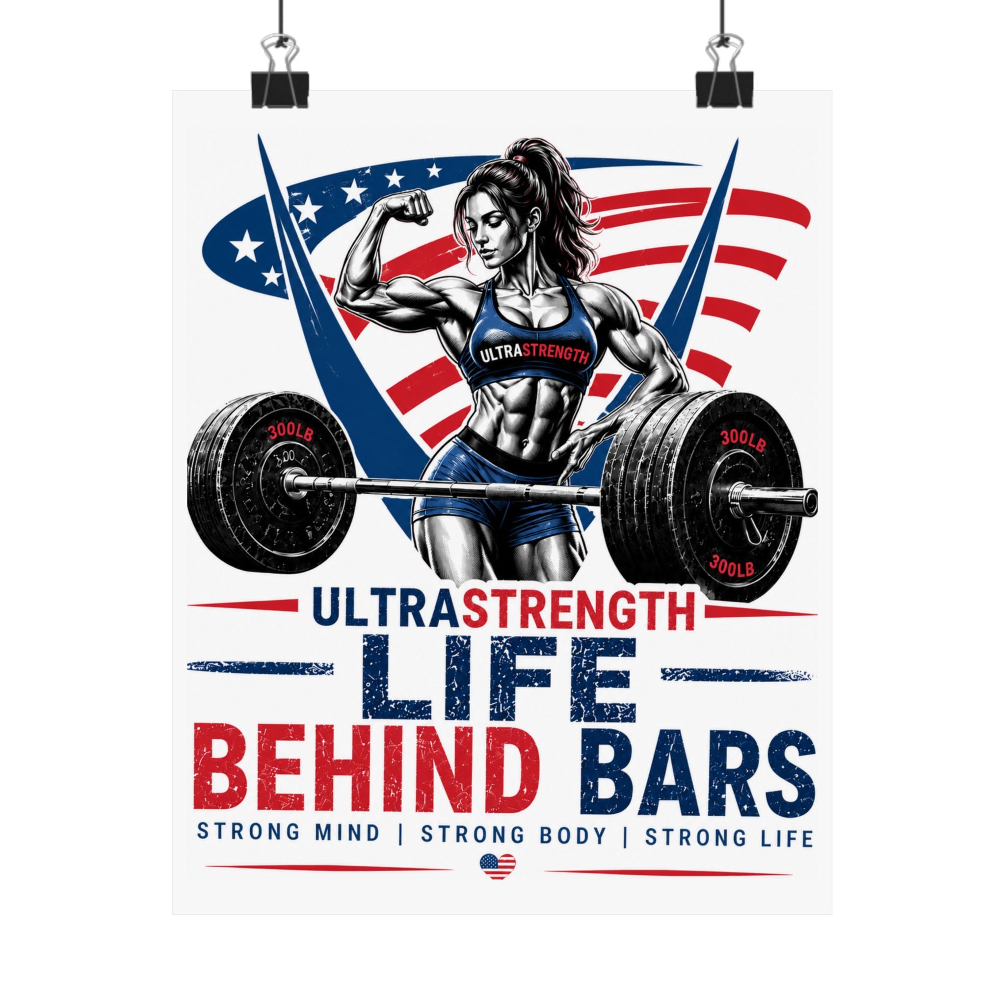 Life Behind Bars Weightlifting Poster — UltraStrength Motivational Gym Art