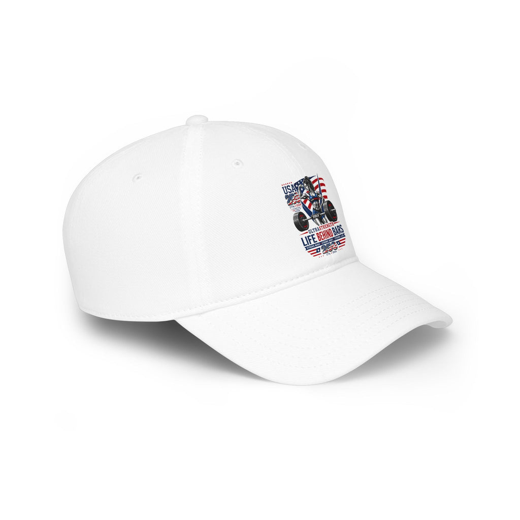 American Weightlifting Cap - 'Life Begins at the Bars' Low Profile Baseball Hat