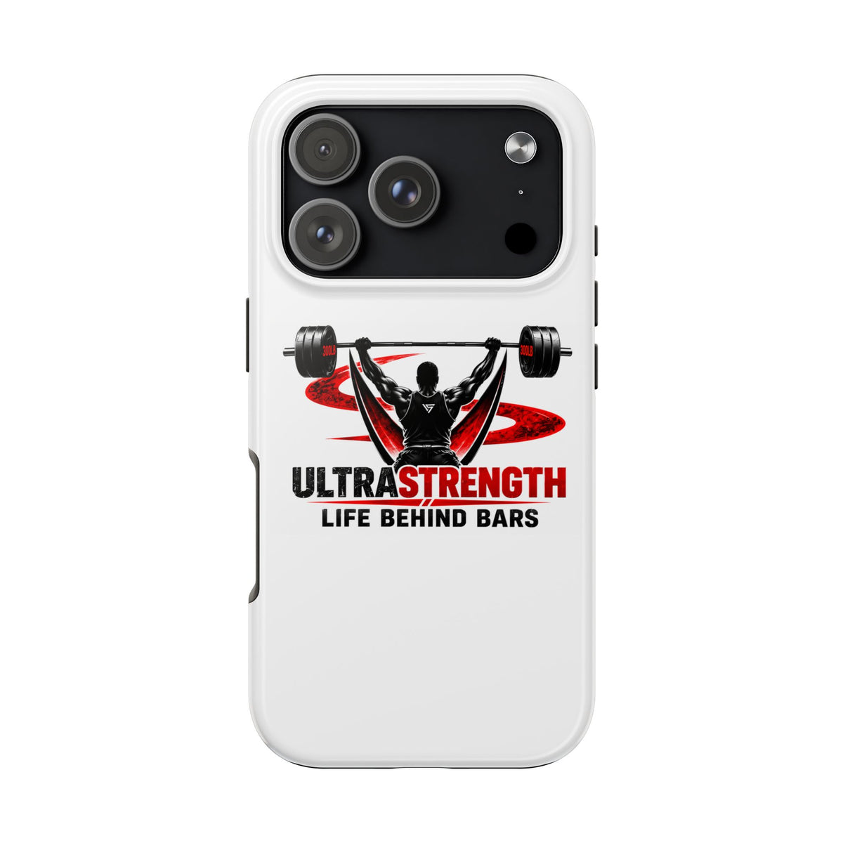 Ultra Strength 'Life Behind Bars' Tough Phone Case — Weightlifting Barbell Design