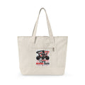 Canvas Tote — “Life Behind Bars” Motorcycle Flag Design Zippered Beach & Market Bag