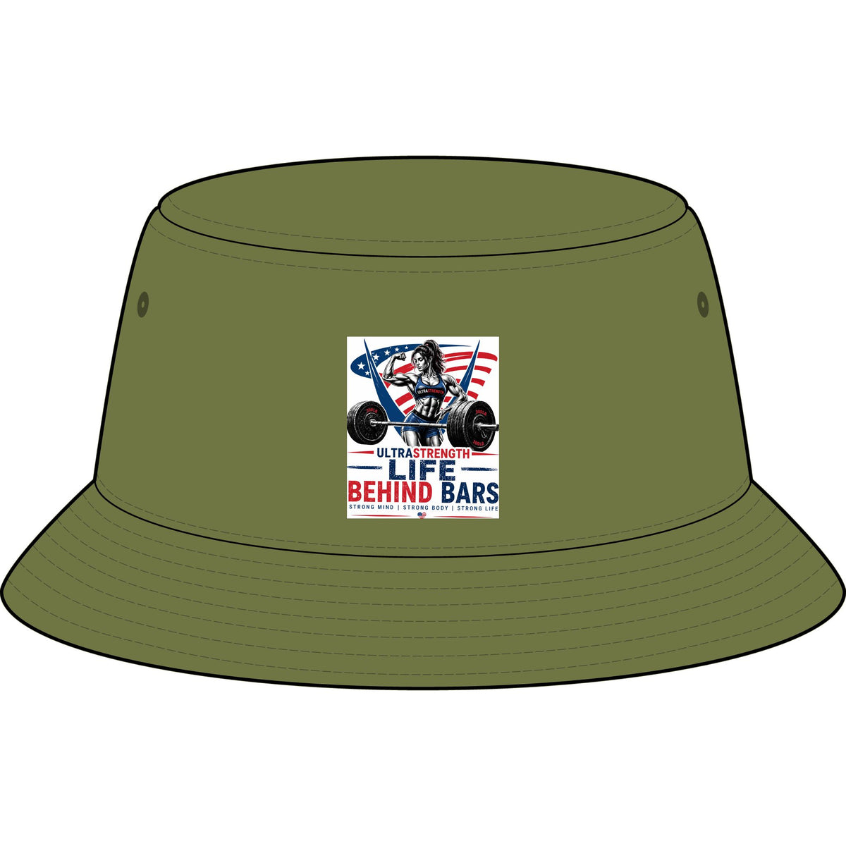Bucket Hat — "Life Behind Bars" Motorcycle Graphic Nylon Bucket Hat