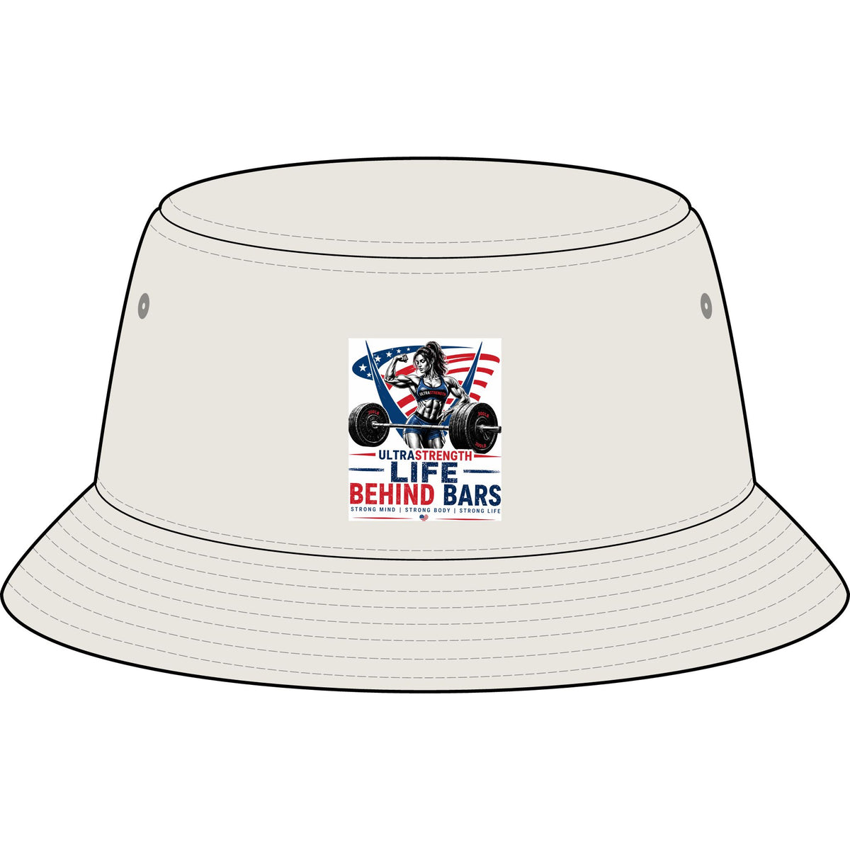 Bucket Hat — "Life Behind Bars" Motorcycle Graphic Nylon Bucket Hat