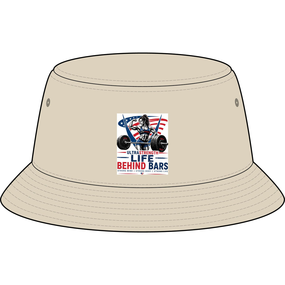 Bucket Hat — "Life Behind Bars" Motorcycle Graphic Nylon Bucket Hat