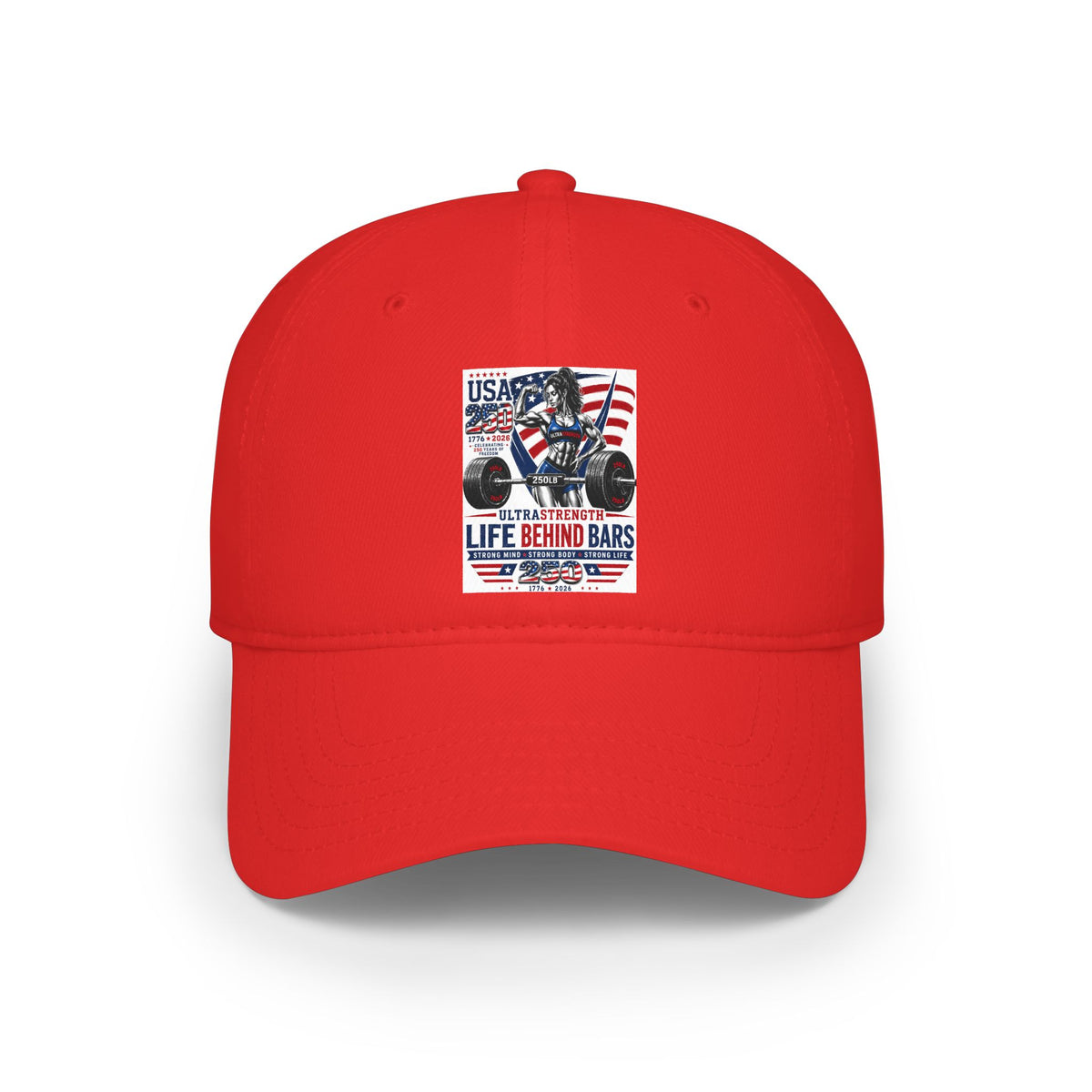 American Weightlifting Cap - 'Life Begins at the Bars' Low Profile Baseball Hat