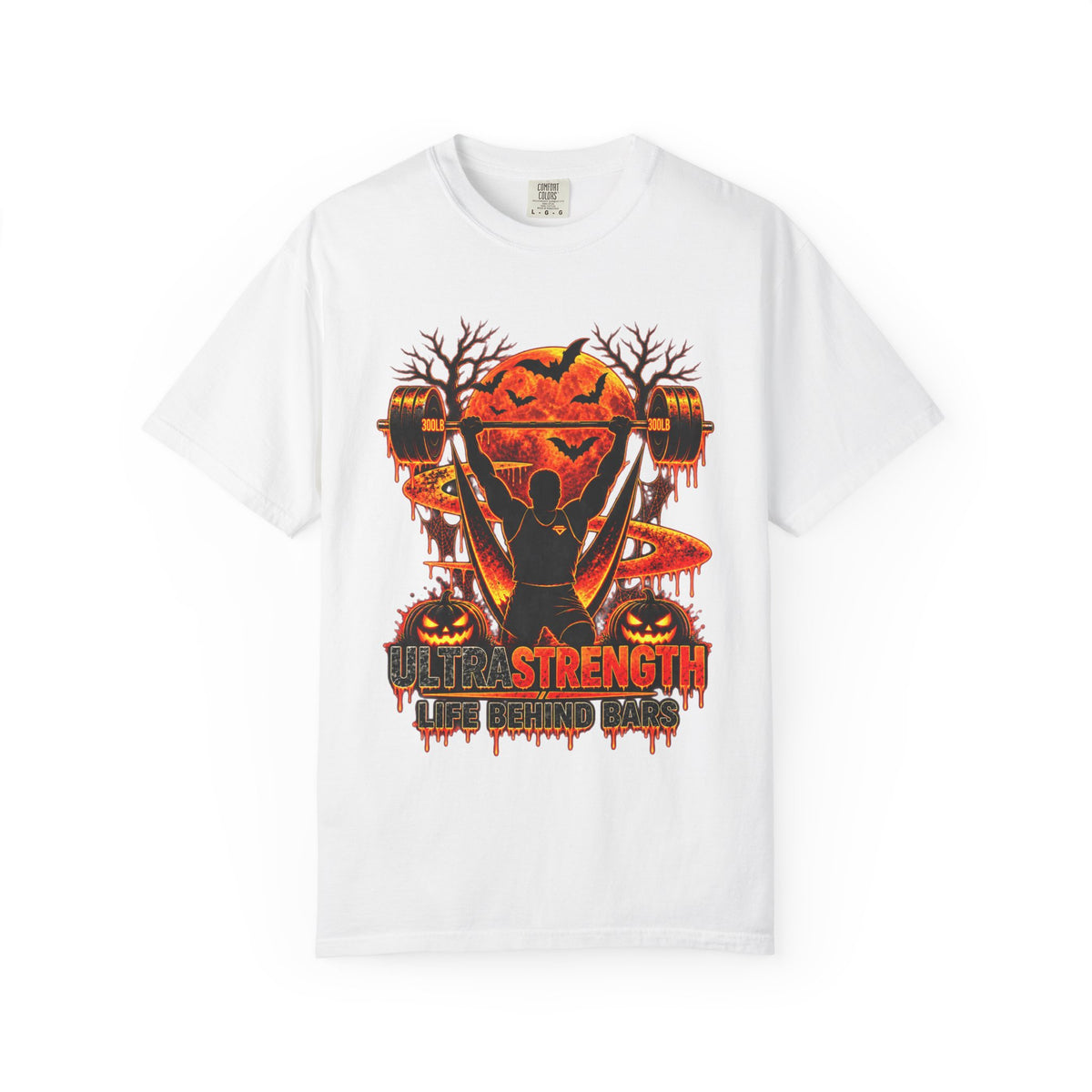 Halloween Weightlifting T-Shirt — 'Strength Lies Behind Fear' Graphic Tee