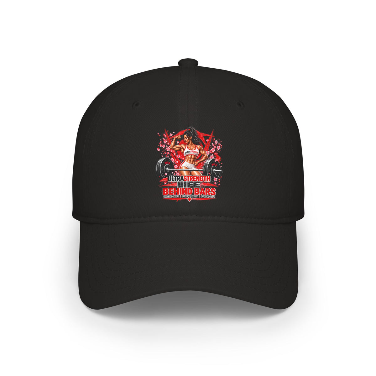 Low Profile Baseball Cap — 'Behind Bars' Biker Pin-Up Graphic Hat