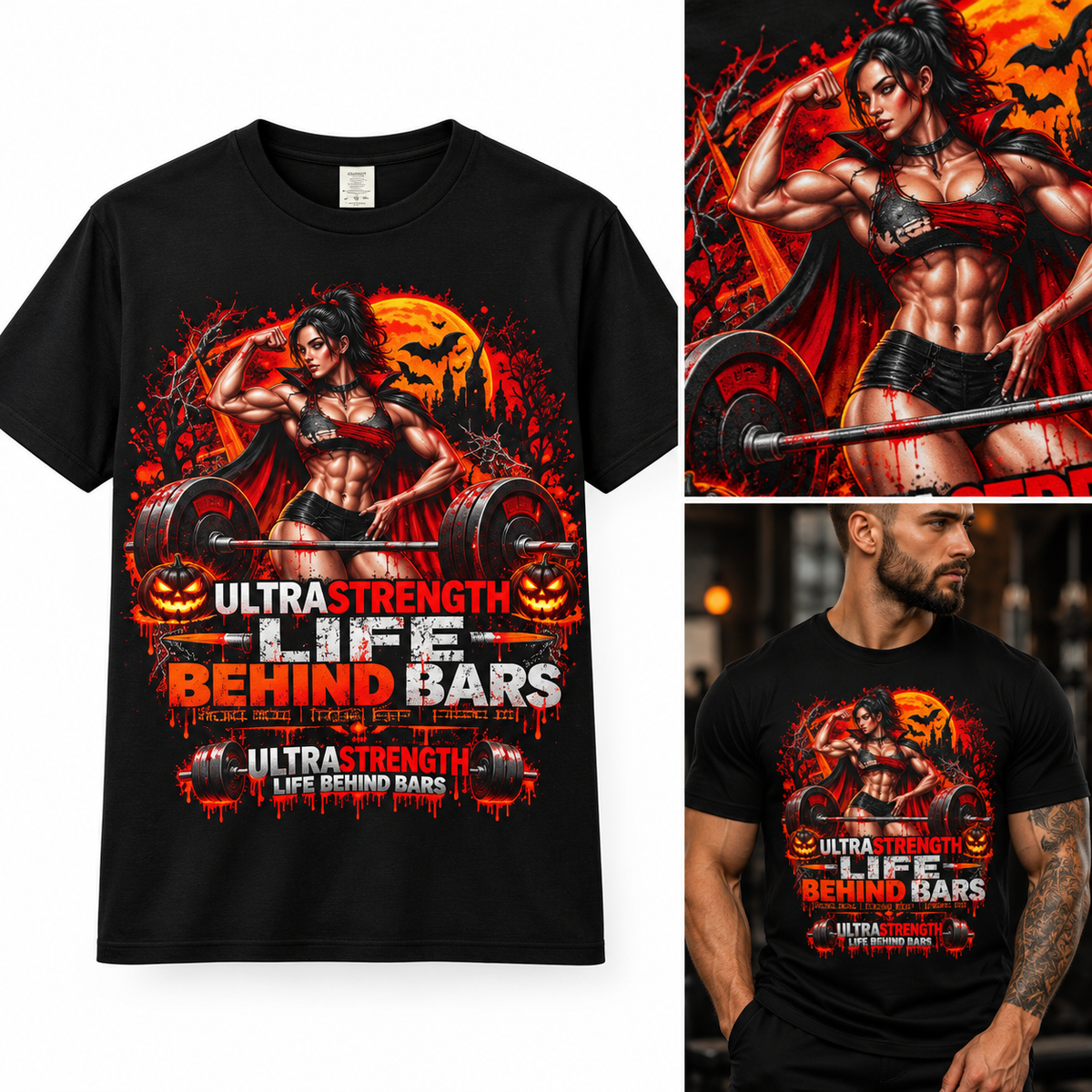 Life Behind Bars Halloween Gym Tee